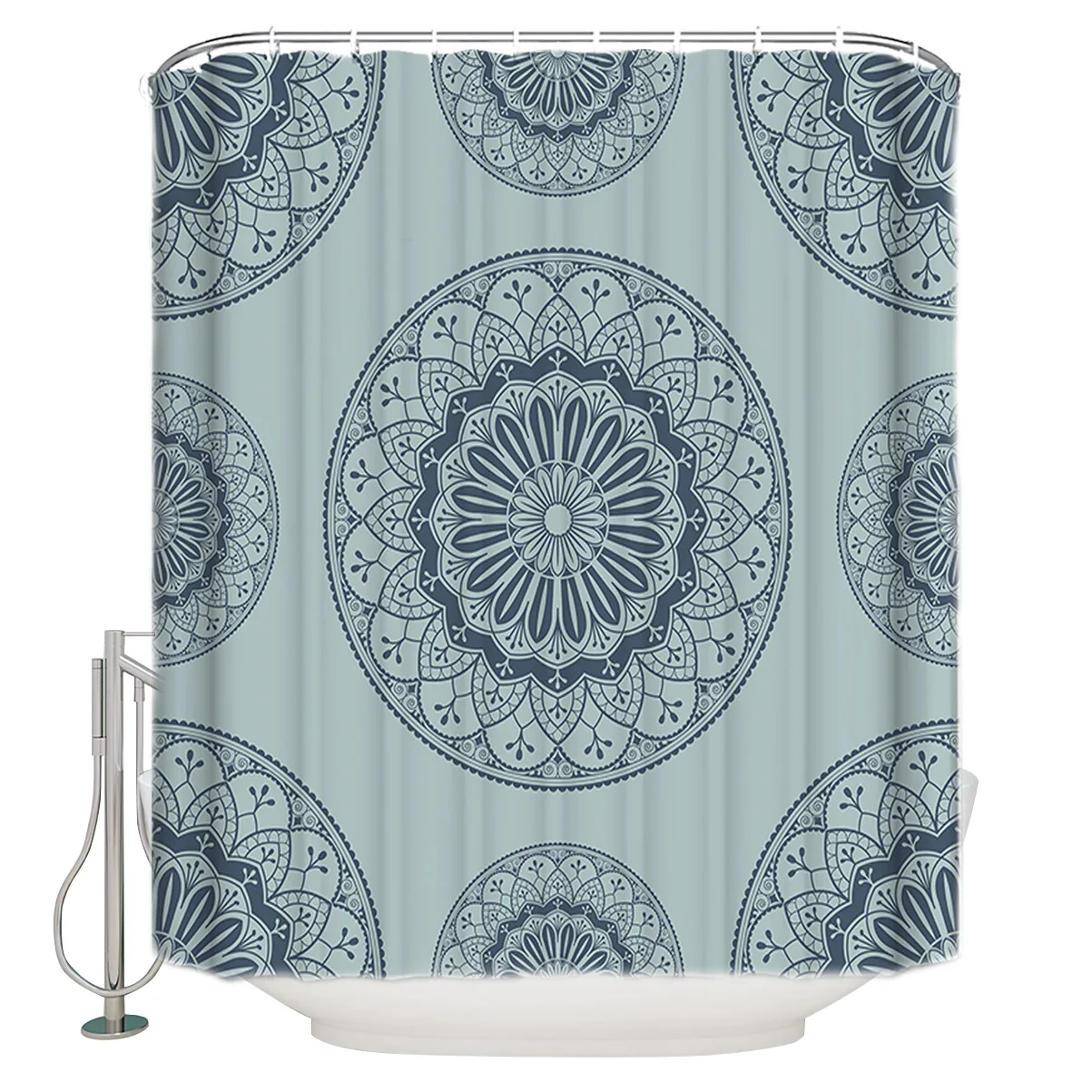 Обычная крестообразная Цветочная занавеска для ванной из полиэстера ткань