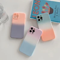 gradient color phone case for iphone 13 promax liquid silicone soft shell for iphone 11 pro all inclusive lens for iphone 12pro