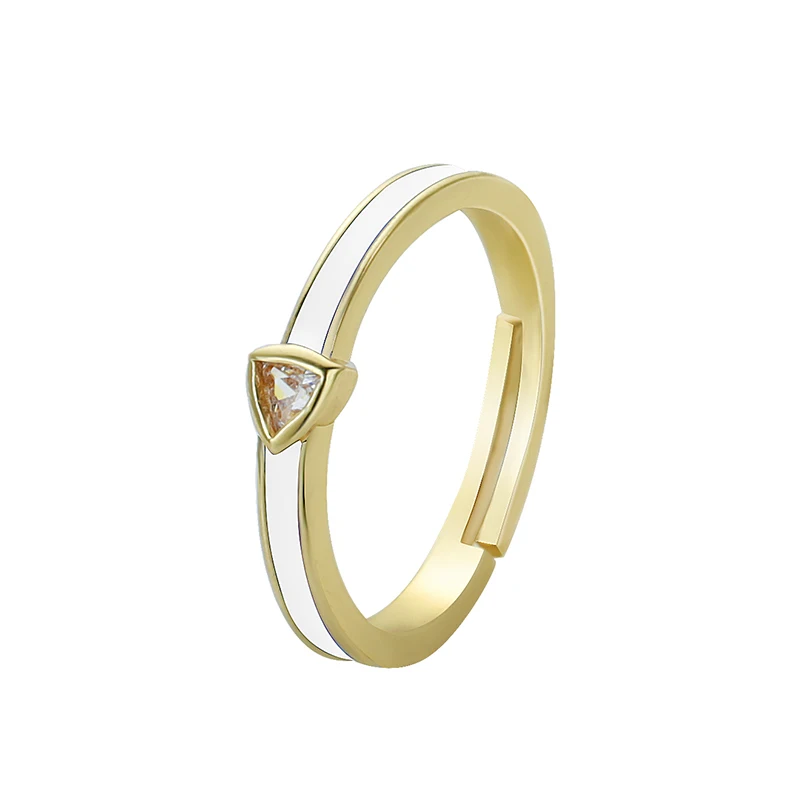 Женское регулируемое кольцо с эмалью разноцветное инкрустацией из циркония