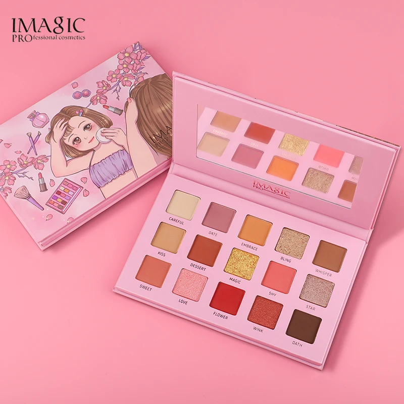 

IMAGIC15 Colors Professional Matte Gloss Eyeshadow Palette Natural Eyeshadow Waterproof Durable Cosmetic Pressing