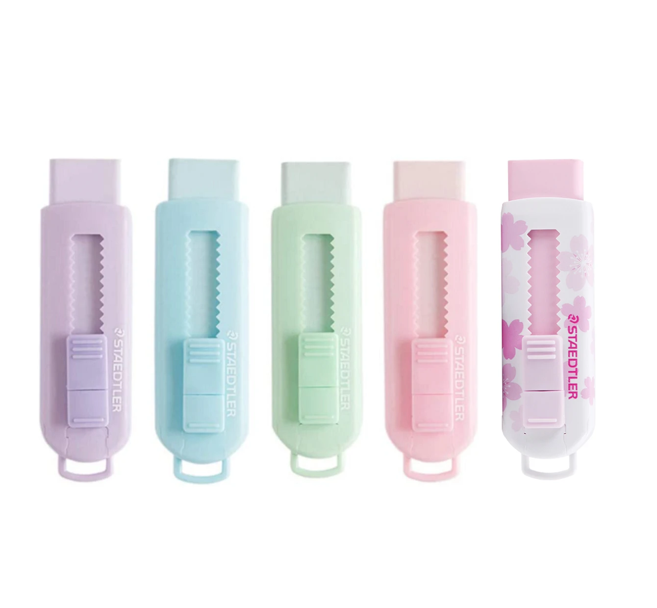 Eraser With Plastic Sleeve Assorted Soft Pastel Color