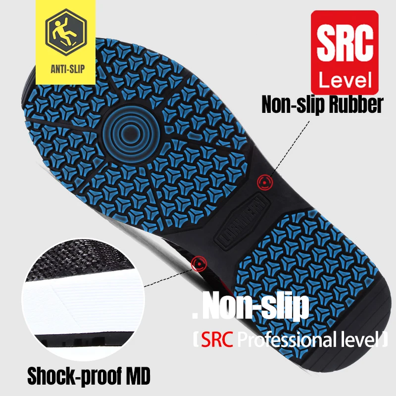 LARNMERN/Мужская Рабочая обувь Безопасная со стальным носком Удобные легкие дышащие
