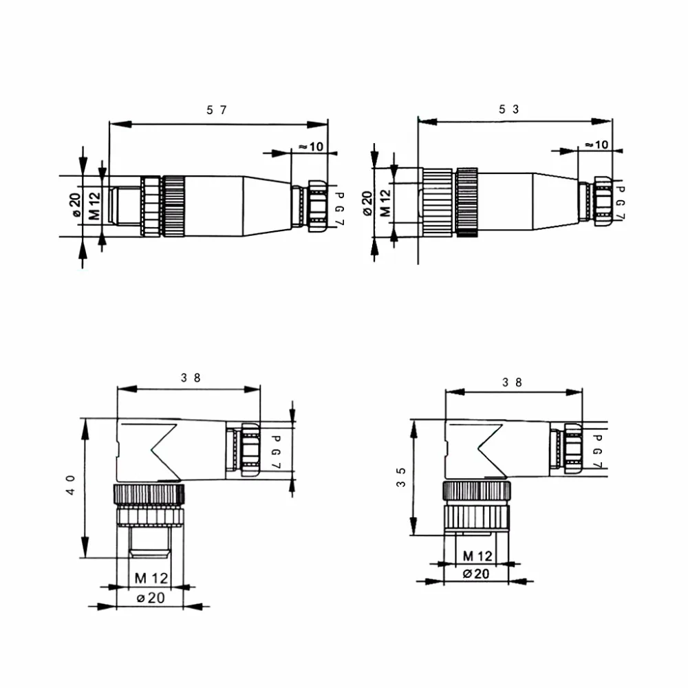 PG7 Сенсор разъем IP67 4/5/8 Pin мужской/женский прямой/правый угол M12 Plug | Обустройство