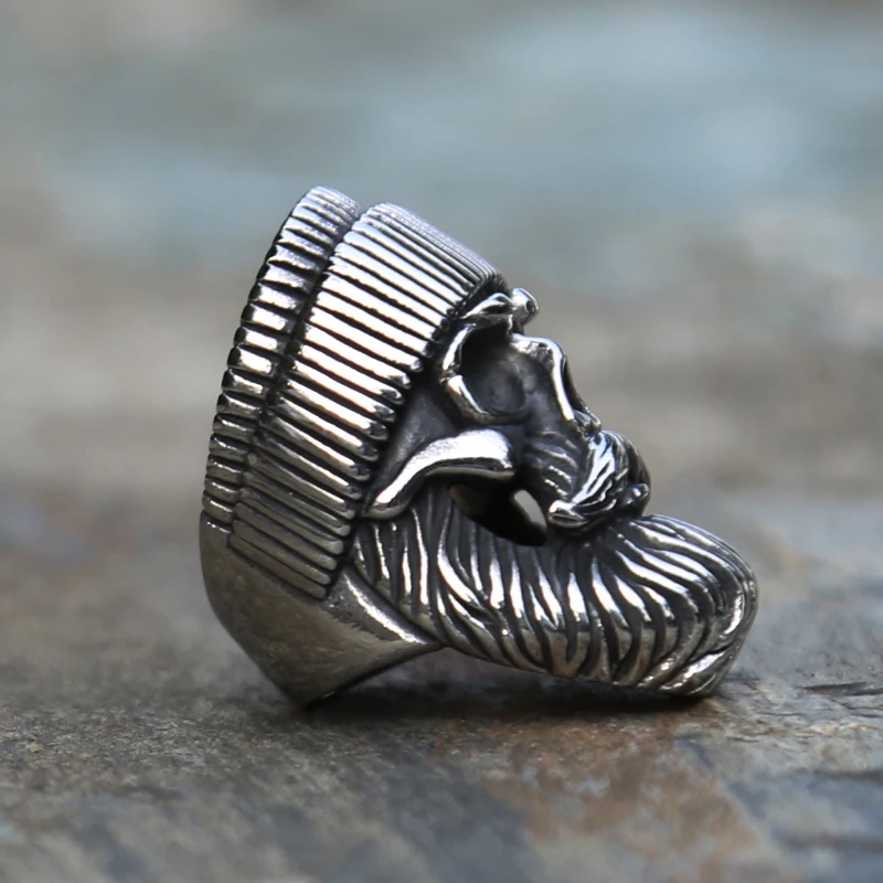 Винтажное мужское кольцо с изображением черепа из нержавеющей стали