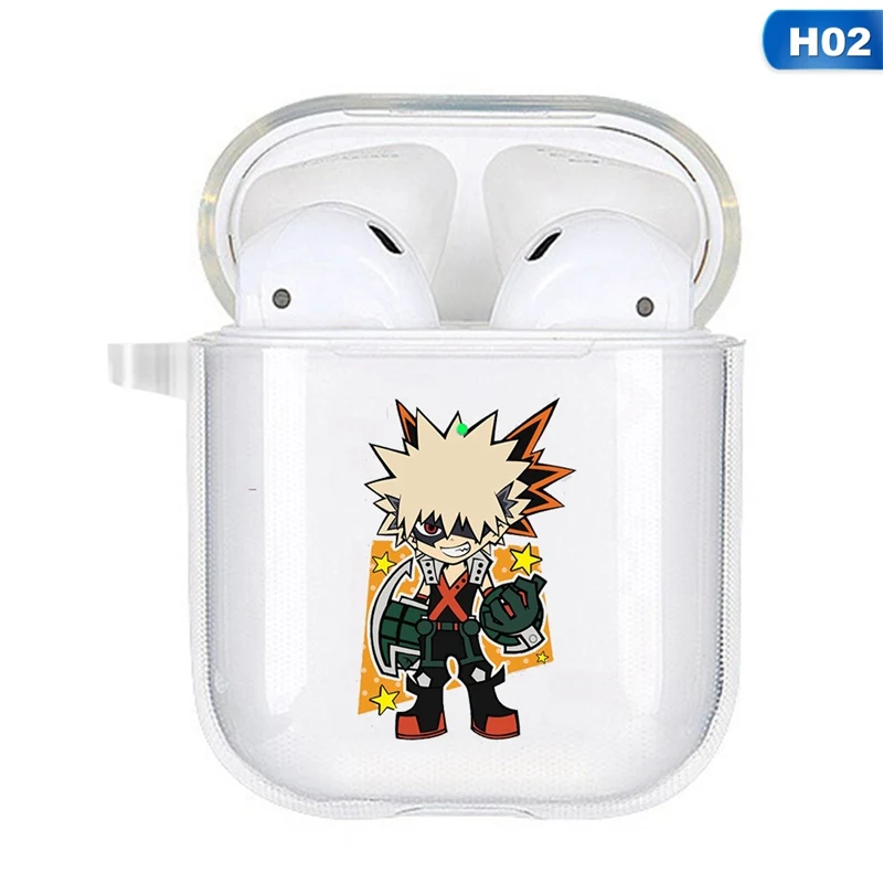 

For Airpods 1/2 Bluetooth Earphone Case Silicone New Material Not Easy to Turn yellow Cover Anime My Hero Academia Headset Case