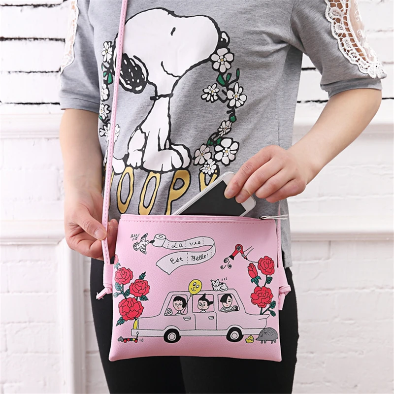 

DL SG02 Carnival weekend Bag Shoulder Satchel cute cartoon Leather Satchel Bag Backpack Stationery office supplies for students