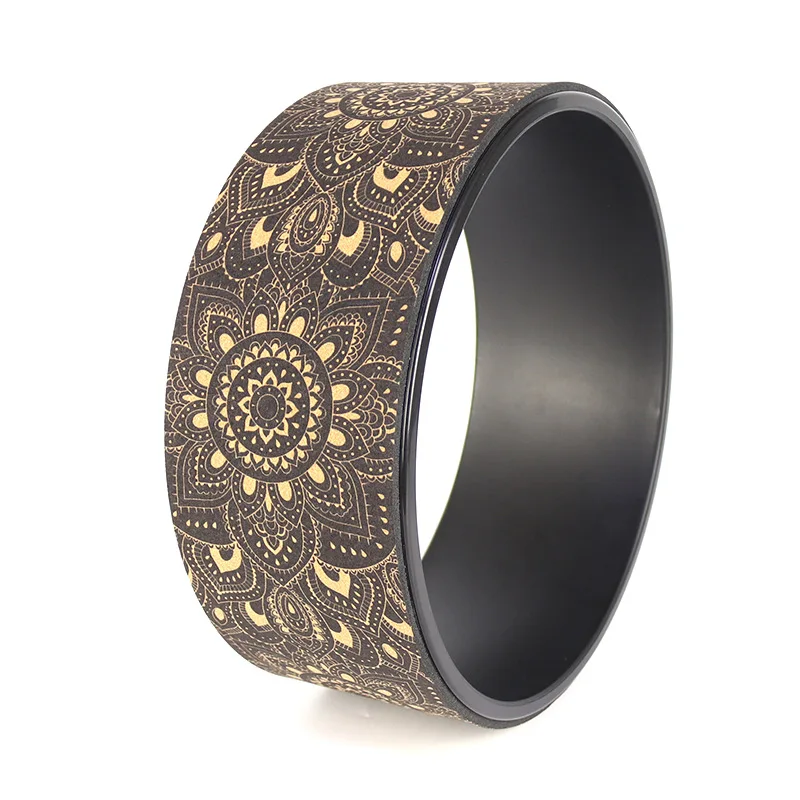 

Rubber Yoga Wheel Professional PP Pilates Wheel Waist Shape Thickening Fitness Exercise Yoga Wheel Cork Massage Back Tool