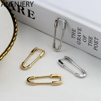 925 sterling silver paper clip shaped earrings for women men hot fishion gold silver color creativity jewelry