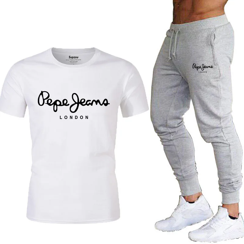 

2021 latest Pepe-Jeans-London logo T-shirt summer men's short-sleeved popular T-shirt tops men's 2-piece suit