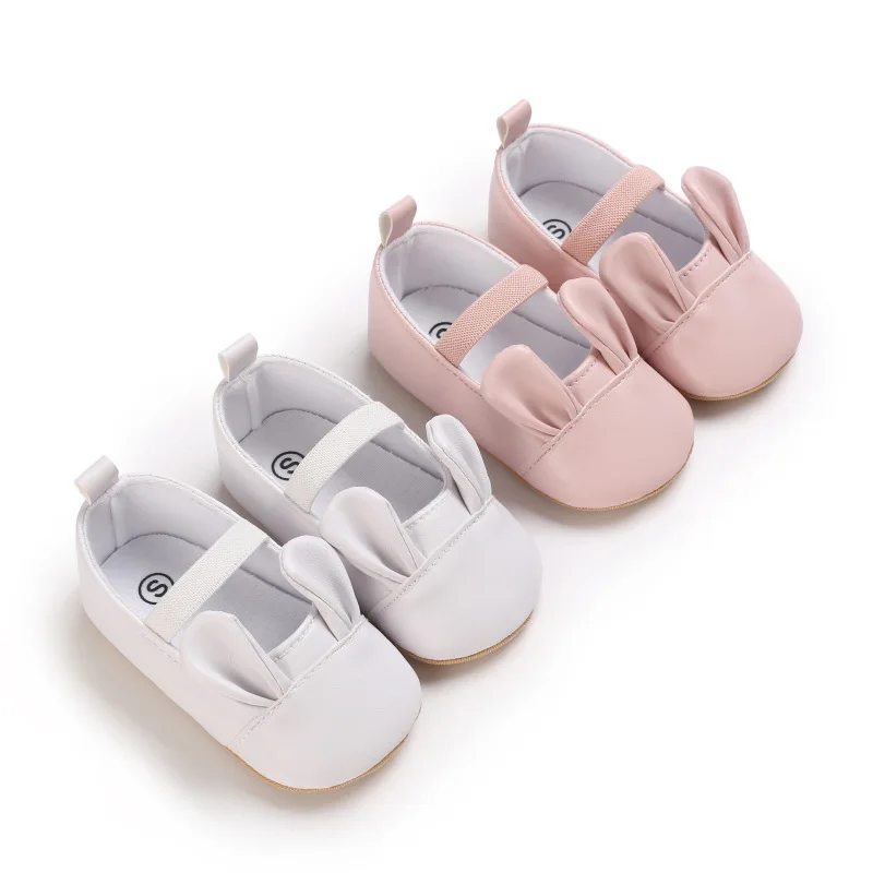 

Spring And Autumn Baby Shoes Infant Toddler Cute Rabbit Non-slip Rubber Flat Soft Soled PU First Walkers Newborn Baby Girl Shoes