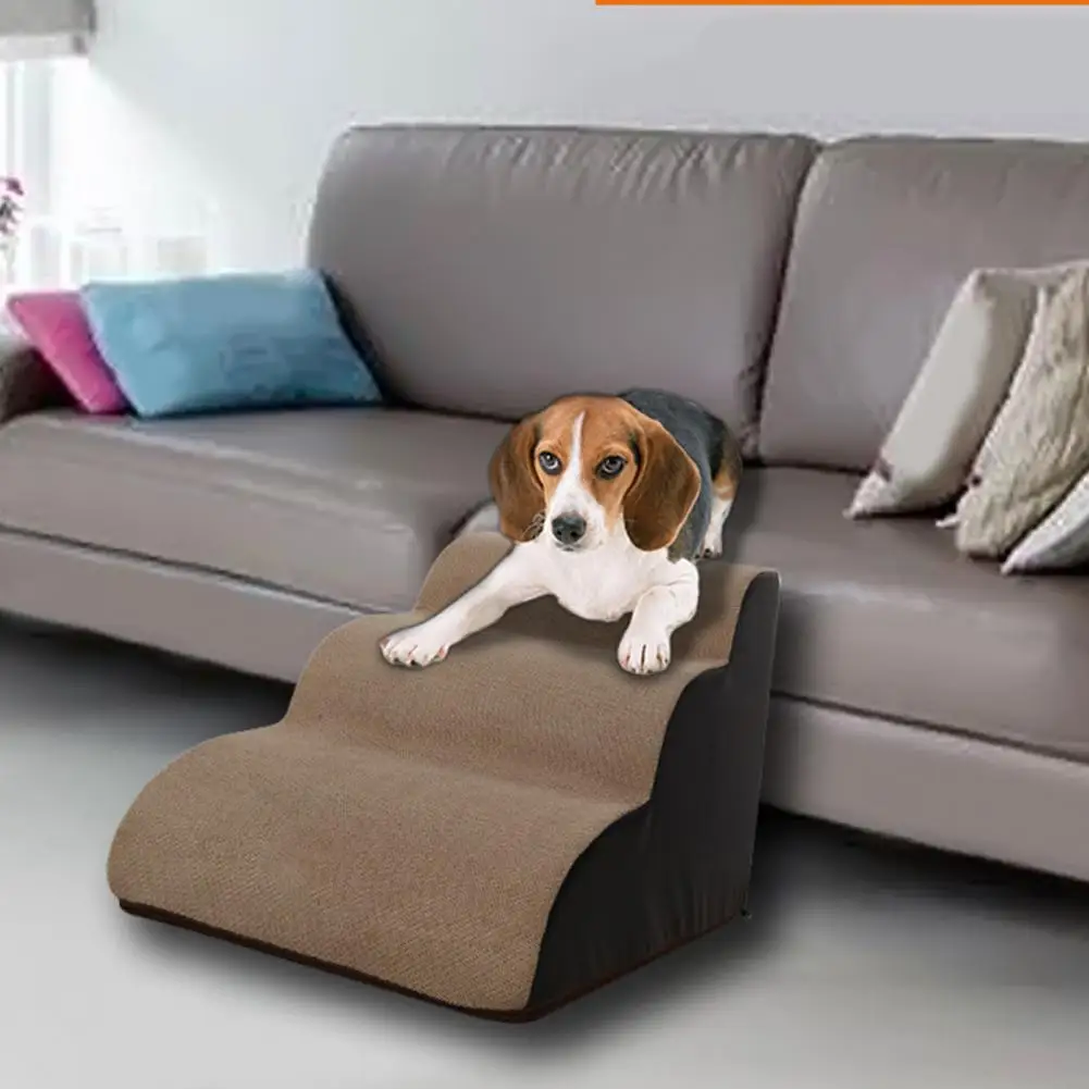 

Hot Sales!!!Dog Climbing Ladder 2/3 Step Arc Design Sponge Non-slip Pet Ramp Stairs for Puppy