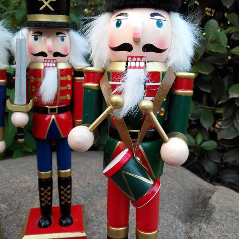 1pcs/lot Christmas Decorations 30cm The Nutcracker Puppet Home Garden Ornament Wood Etiquette Soldiers For Party Supplies | Дом и сад