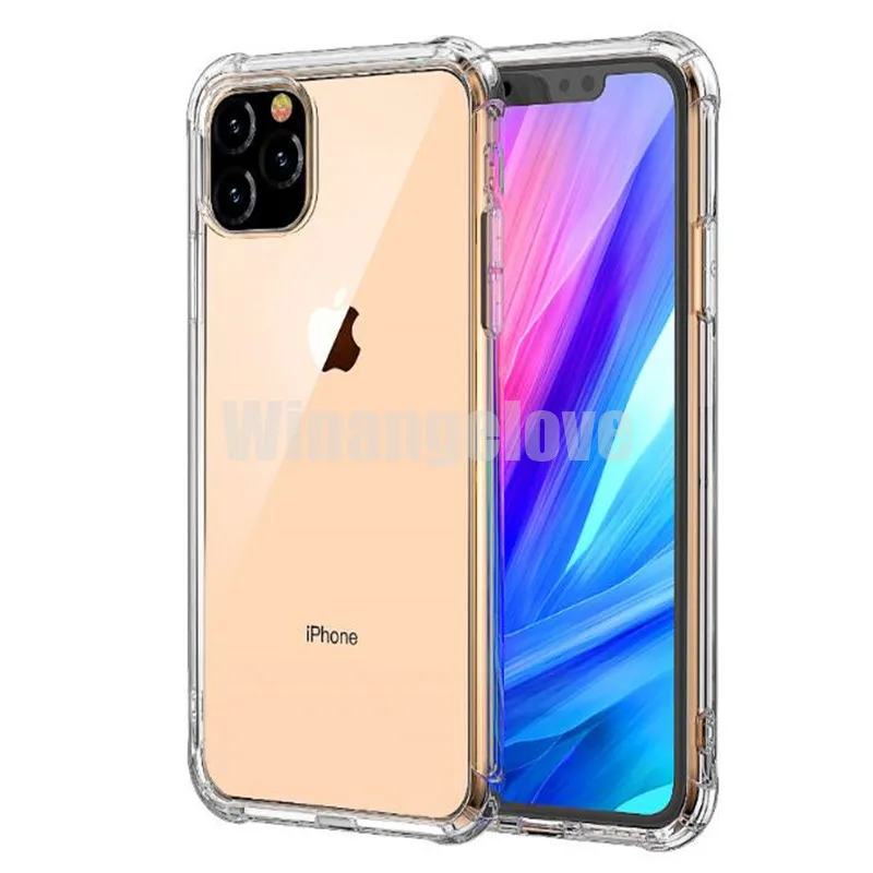 

100 шт./лот Супер Противоударный мягкий прозрачный чехол из ТПУ для телефона защитный чехол противоударные мягкие чехлы для iPhone 11 pro max 7 8