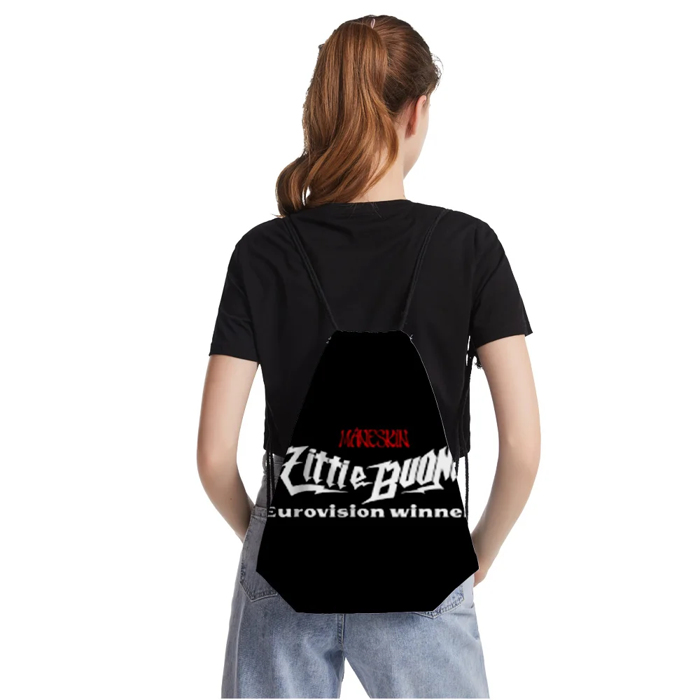 

Maneskin Fashion Style Student Shoulder Storage Bag Drawstring Travel Beach Backpack Toys Shoes Clothes Organizer