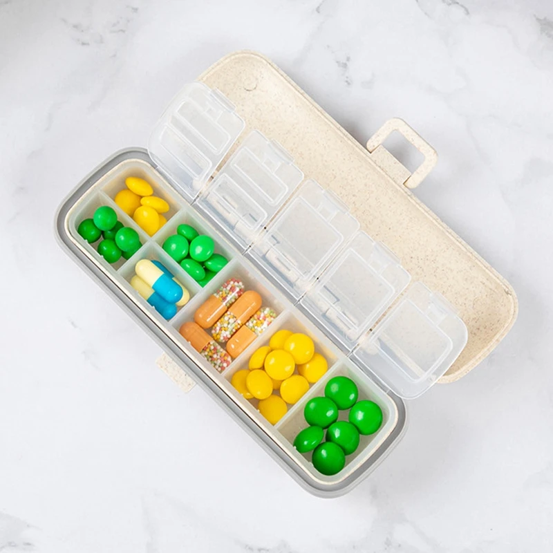 

Portable Travel Pill Box Medicine Tablet Holder Case Double-Layer Container Dispenser Medicine Storage Organizer