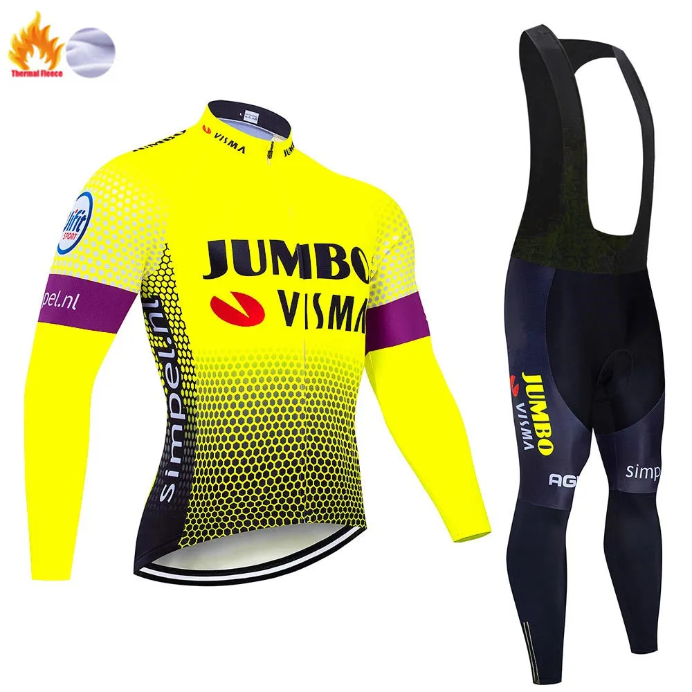 Cycling suit Lotto Jumbo Зимняя Теплая Флисовая велосипедная Джерси для езды на велосипеде Спортивная одежда для mtb велосипеда зимняя велосипедная одежда мужская Профессиональная командная трикотажная одежда - Color: Cycling suit