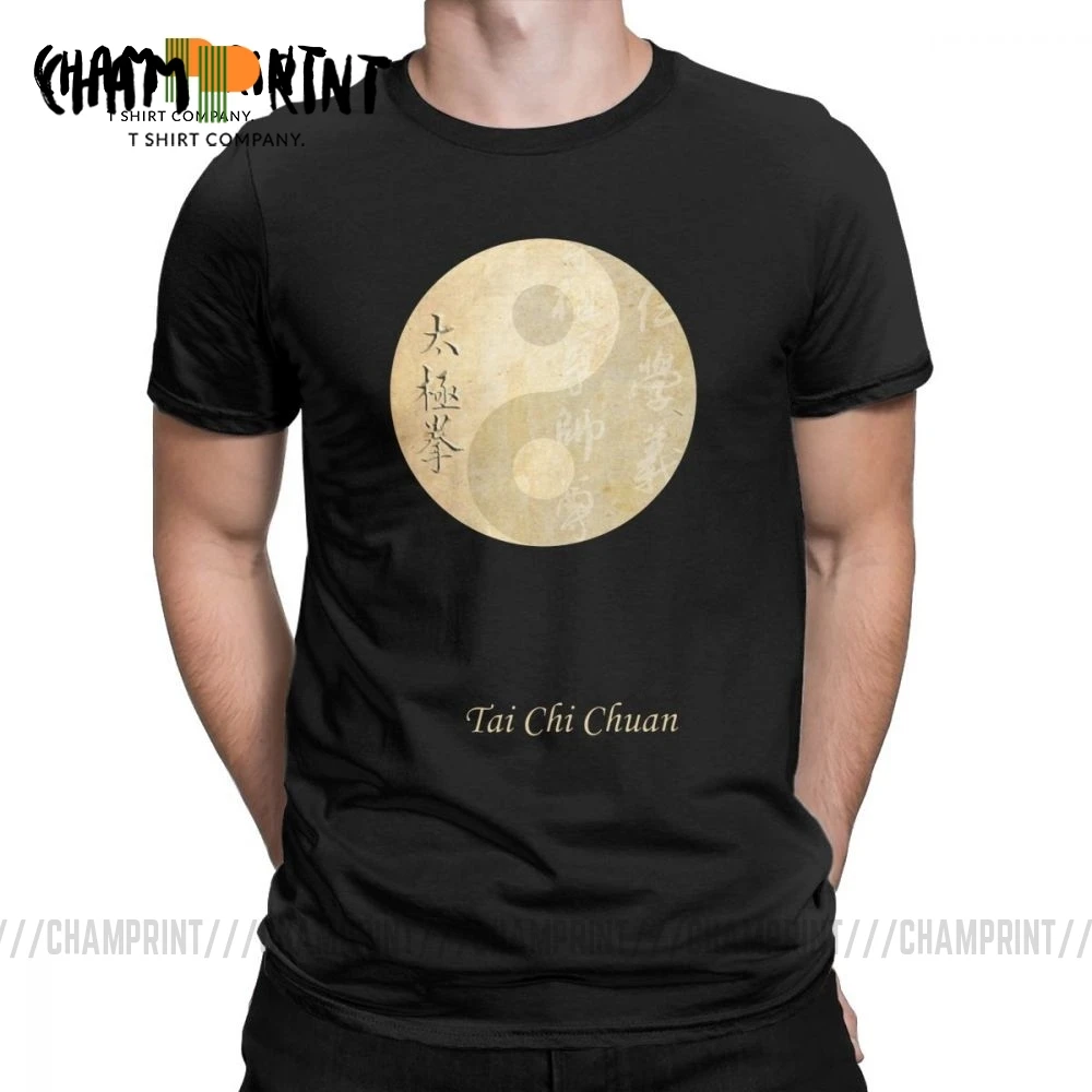 Мужская футболка Инь Ян Тай Чи Символ Новинка хлопковые футболки с круглым