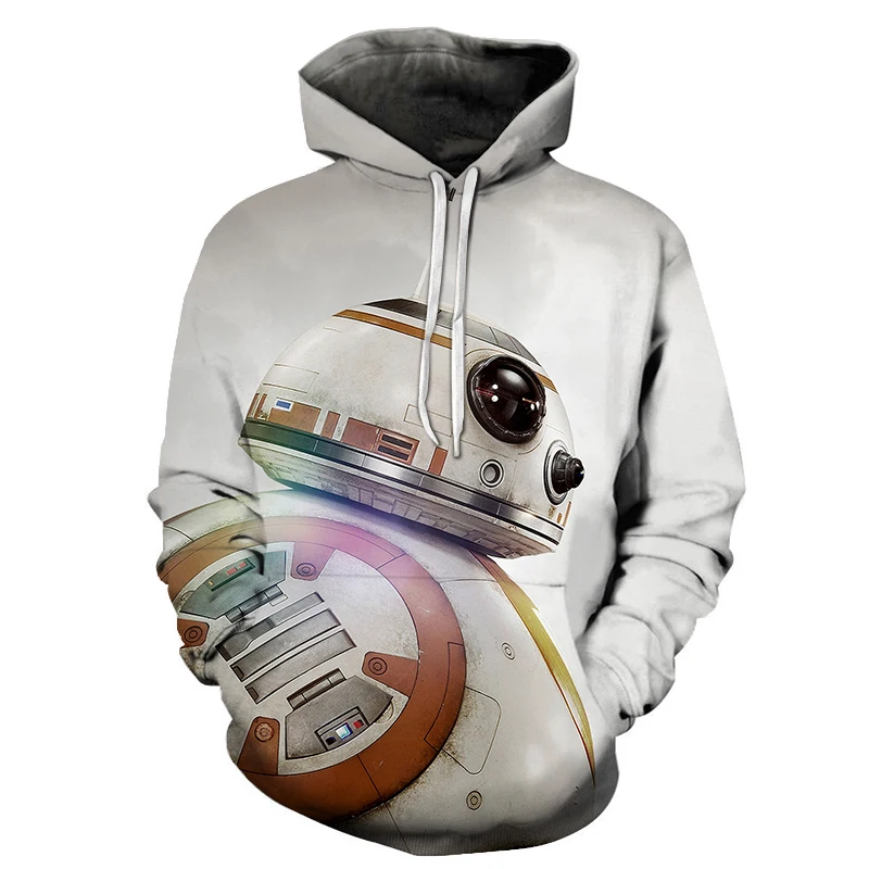 Повседневный пуловер с 3D принтом Звездные войны Мужская толстовка капюшоном