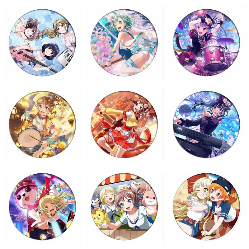 

BanG Dream Tsurumaki Kokoro Cosplay Badge Rimiri Yamato Maya Brooch Pins Collection Button Icon Breastpin Badges for Backpacks