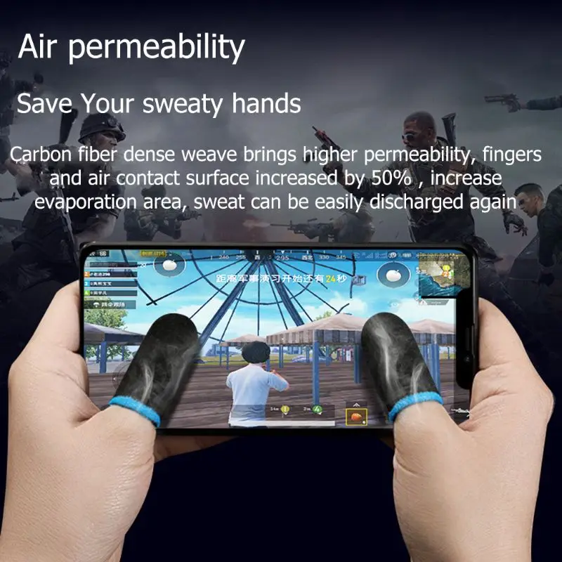 

Breathable Mobile Game Controller Screen Finger Sleeve Touch Trigger for PUBG U4LD