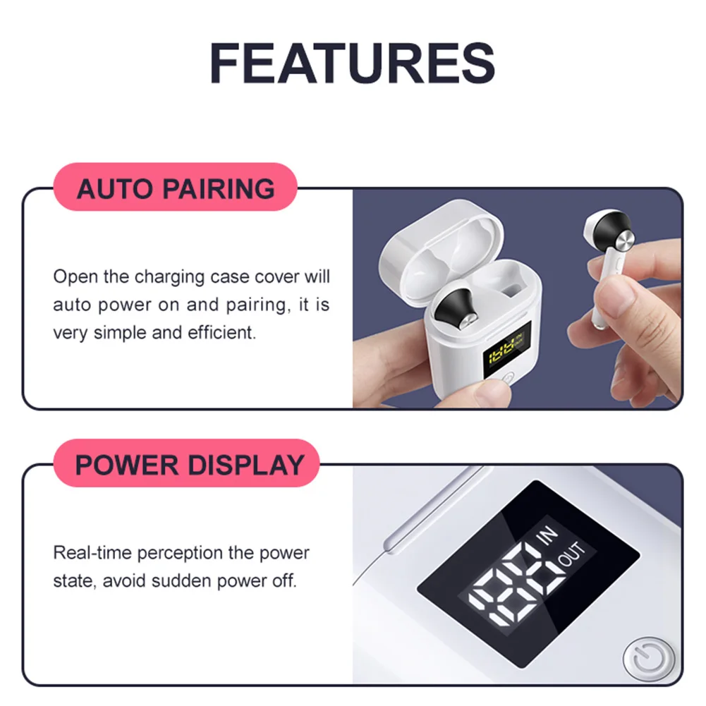 Новинка 2019 наушники D019 Bluetooth 5 0 TWS беспроводные HD стерео Спортивная гарнитура с