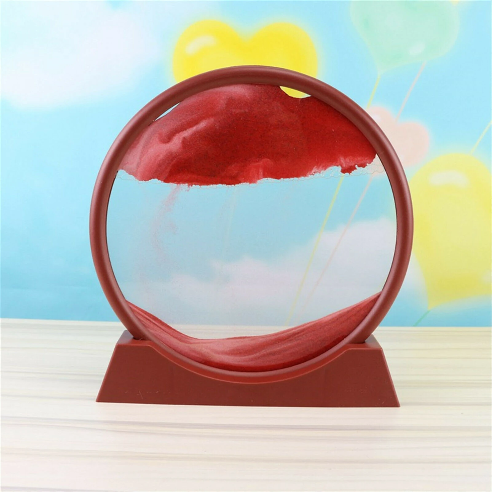

Moving Sand Art Picture Round Glass 3D Natural Landscape Flowing Sand Frame Hourglasses Decor For Home GHS99
