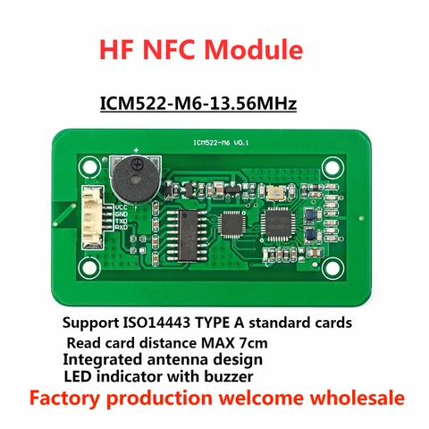 RFID высокочастотный IC-ридер, интегральная схема 14443b, модуль считывания и записи ID-карт второго поколения