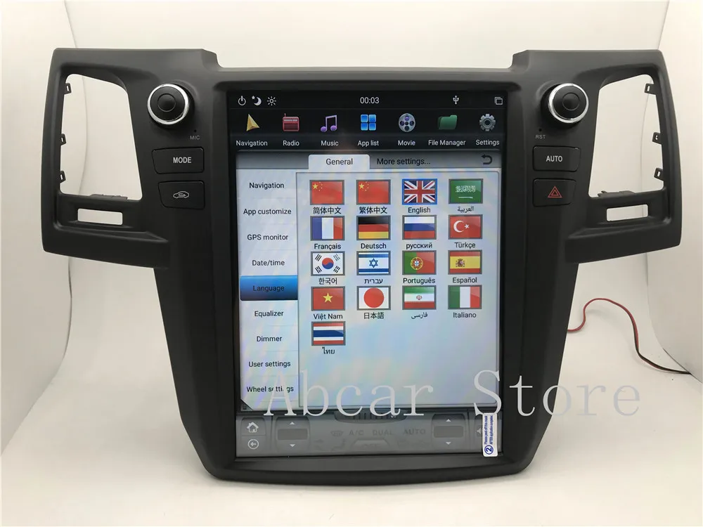 12,1 ''Tesla стиль Android 8,1 автомобильный dvd-плеер gps навигация для Toyota Fortuner 2007- головное устройство стерео PX6 HDMI радио ips