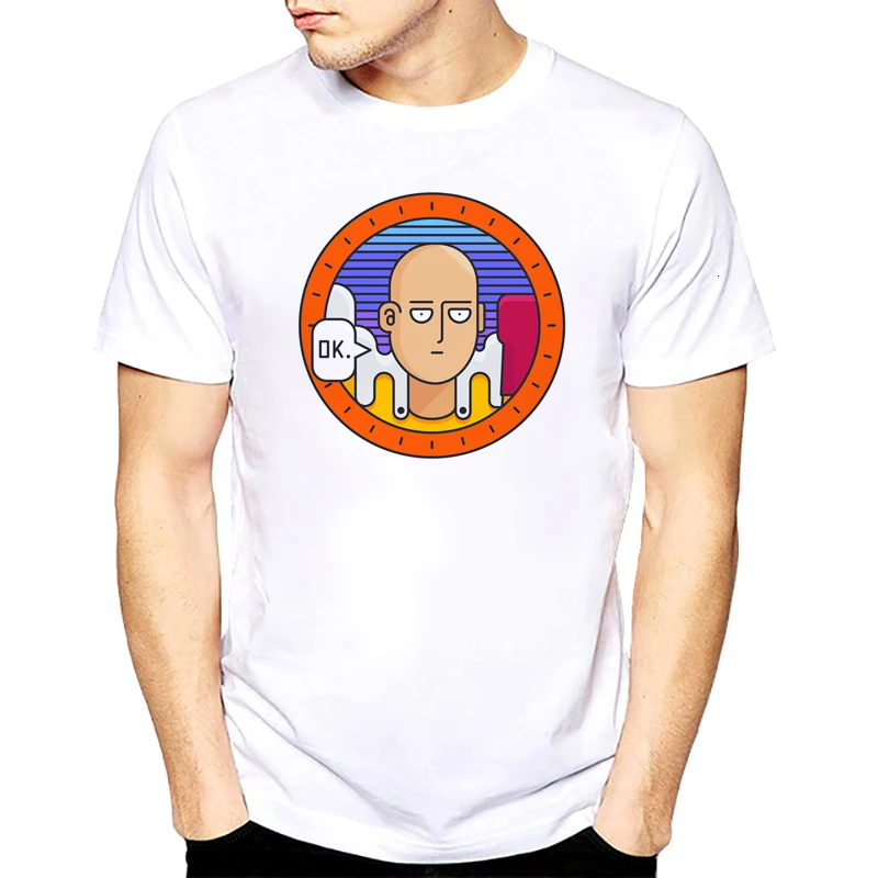 Saitama Oppai Футболка Мужская One Punch Man Hero Футболка мужские топы модные Мультяшные Короткие рукава женские летние топы