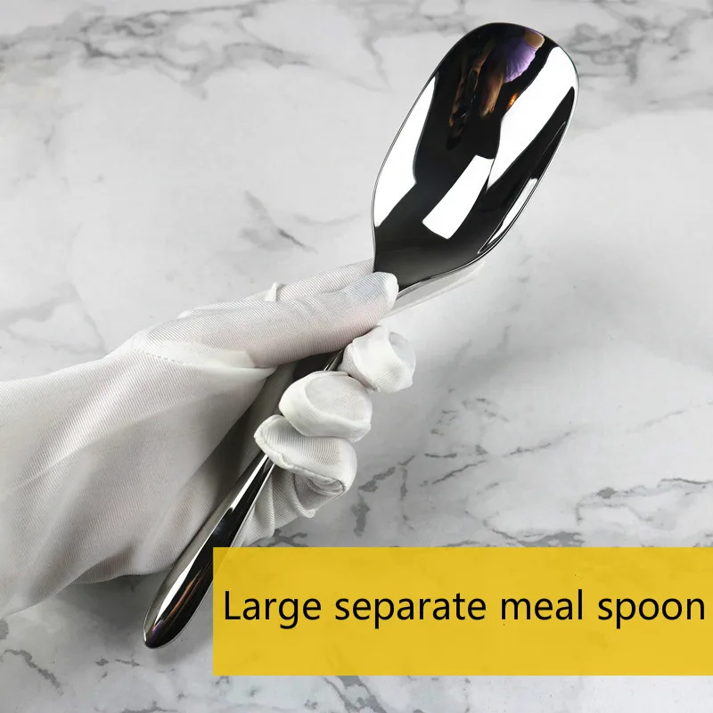 

Home 304 Serving Public Spoon Household Serving Stainless Steel Serving Spoon Large Hotel Restaurant Public Spoon