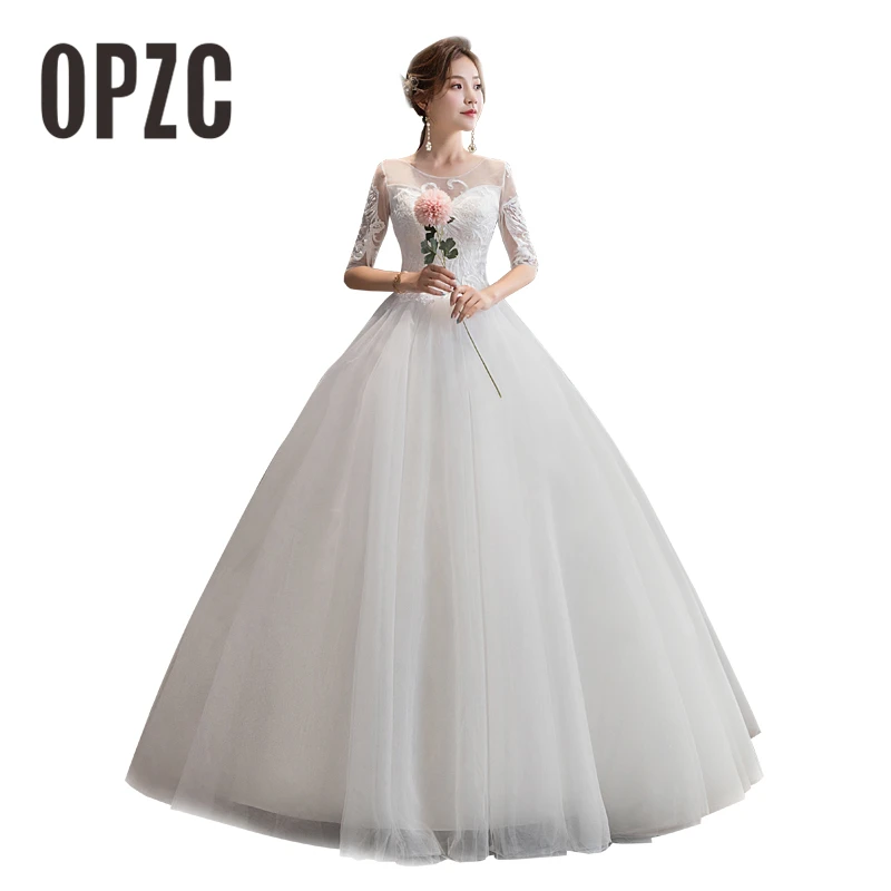 OPZC свадебное платье с коротким рукавом сексуальное принцессы открытой спиной