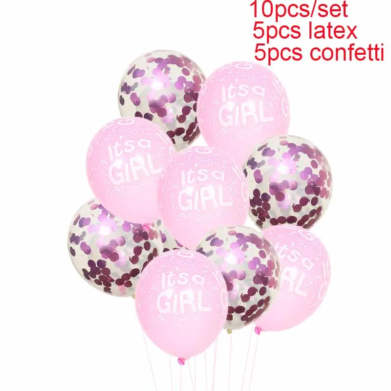 Воздушные шары для девочек воздушные мальчиков и розовые голубые конфетти