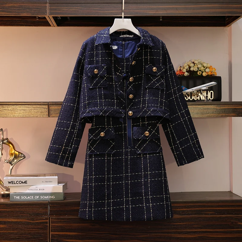 

2020 New fashion 2 piece set autumn 5xl plus size women's clothing elegant top and skirt office lady year-old female costume