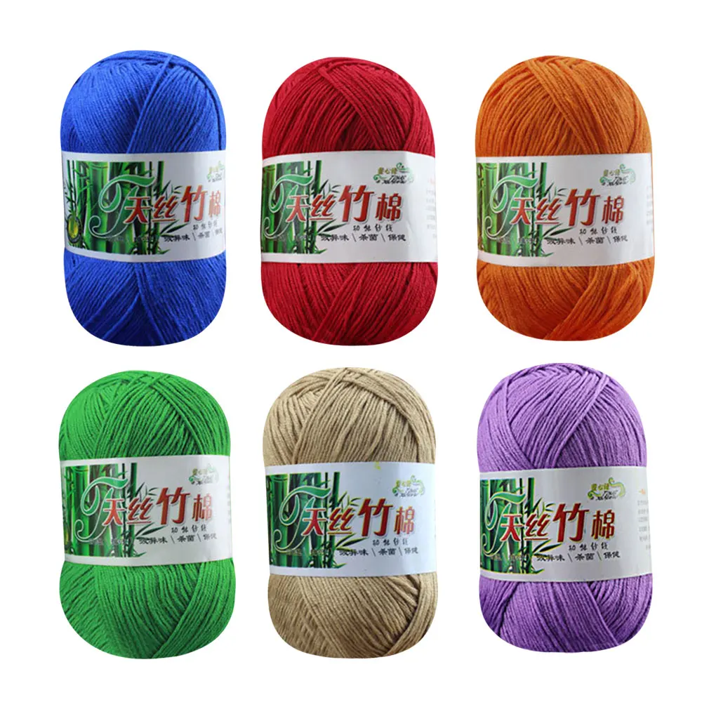 

Yarn Comfortable Multicolor Bamboo Cotton 50g Knitting Glove Worsted DIY Thread Weaving Scarf Soft Handcraft Warm