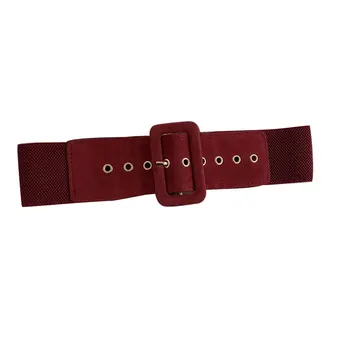 Women Wide Belt Stretch Waist Belts Decorative Belt Coat Elastic Porous Belt Metal Buckle Waistbands Female Apparel Accessories 1