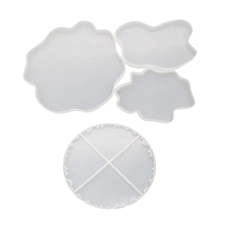 

DIY Irregular Cup Tray UV Resin Epoxy Mold Jewelry Accessories Transparent Silicone Coaster Decorative Craft