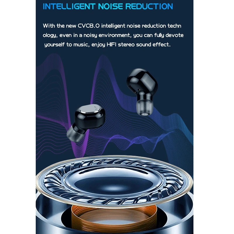 Портативные наушники M8W с цифровым дисплеем TWS HD Bluetooth 5 0 Беспроводные спортивные