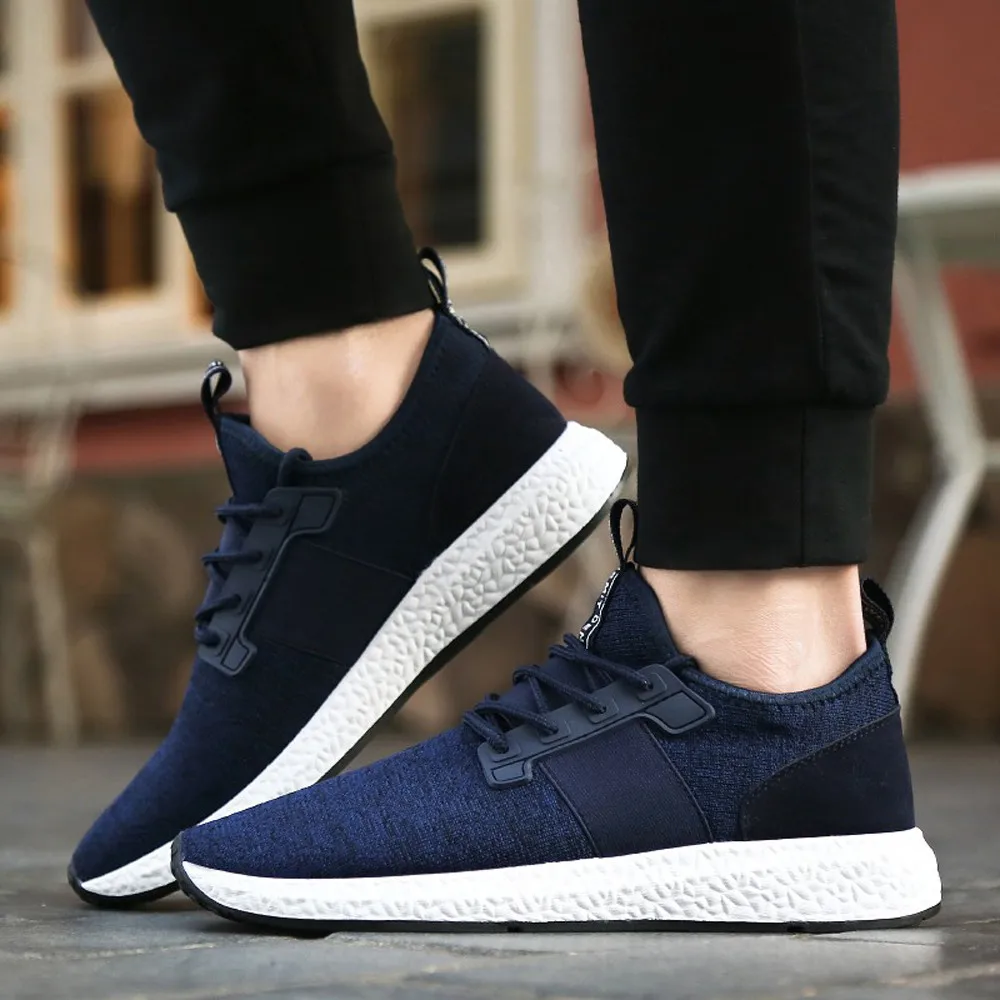 2019 мужские кроссовки модные одноцветные с дышащей сеткой перекрестной шнуровкой