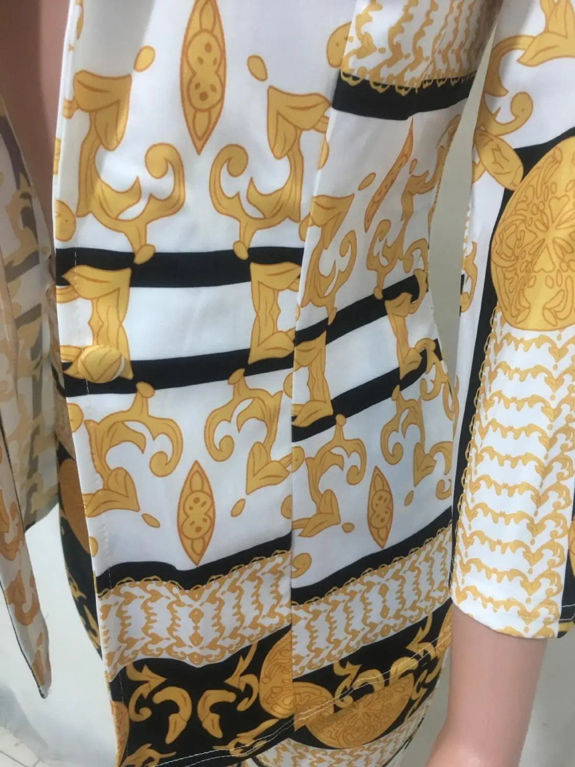 Женский комплект из двух предметов рубашки до щиколотки с геометрическим узором