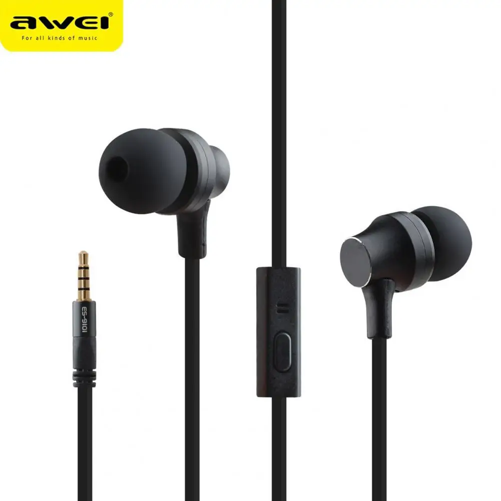 

AWEI ES-910i 3.5mm Mini In-Ear Earbuds Stereo Wired Earphone Metal Music Gaming Headset With Mic For Phones Tablet MP3 MP4