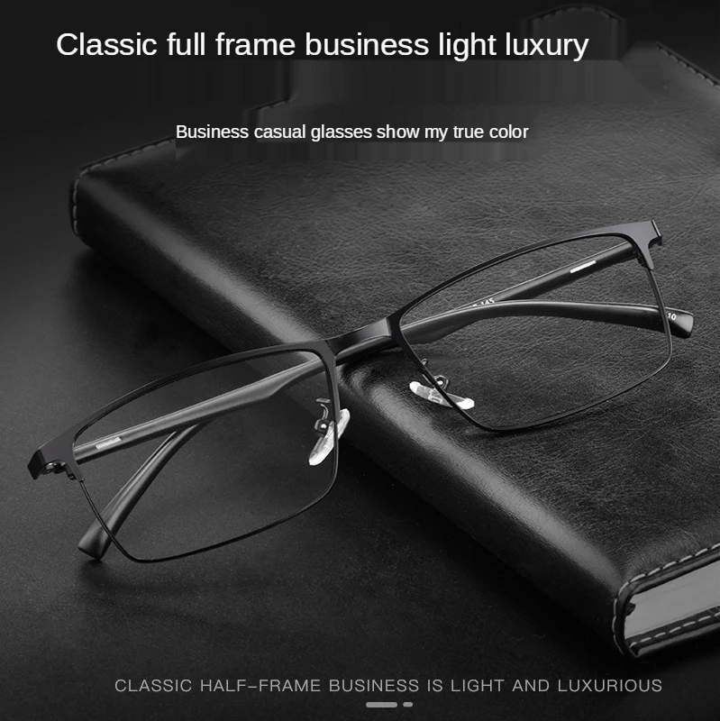 

Men Classic Square Glasses Alloy Frame Prescription Optical Eyewear Replaceable business Vintage Eyeglasses Male