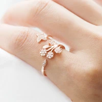 2019 new adjustable butterfly go with the dandelion female rings for women crossjewelry girls wedding bands fashion party ring