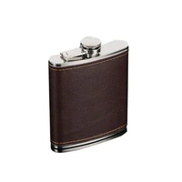 men faux leather wrapped stainless steel vodkasr whiskey alcohol hip flask 5 9oz