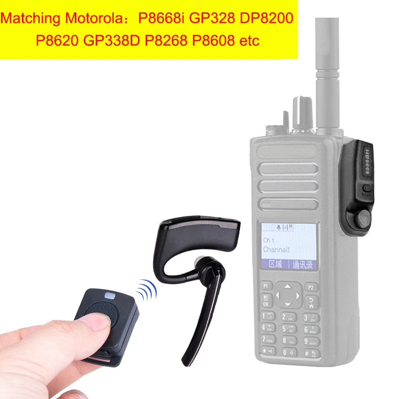 Walkie Talkie Wireless Earpiece Bluetooth Headset Two Way Radio BT Earphone For Motorola P8668i GP328 DP8200 P8620 GP338D P8268 | Мобильные
