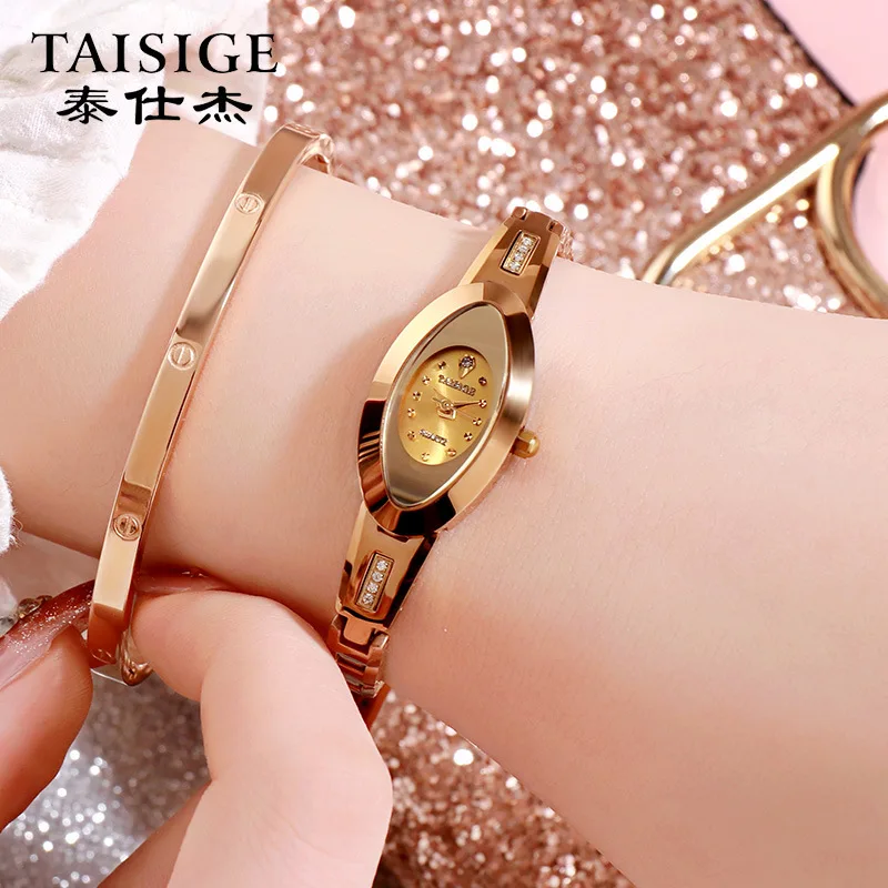 

Часы известного бренда из вольфрамовой стали, новые модные маленькие женские часы, браслет, женские часы, кварцевые часы