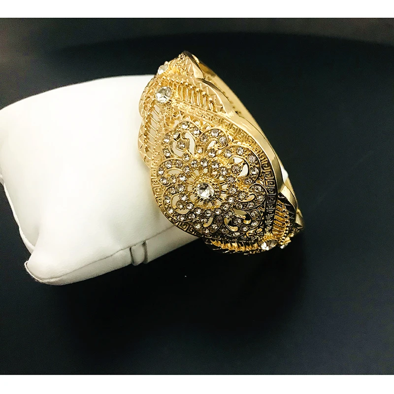 

XIN YI, золотистый цвет, металлические марокканские браслеты, украшения для женщин, Свадебный Дубай, свадебный подарок, бриллиантовый браслет