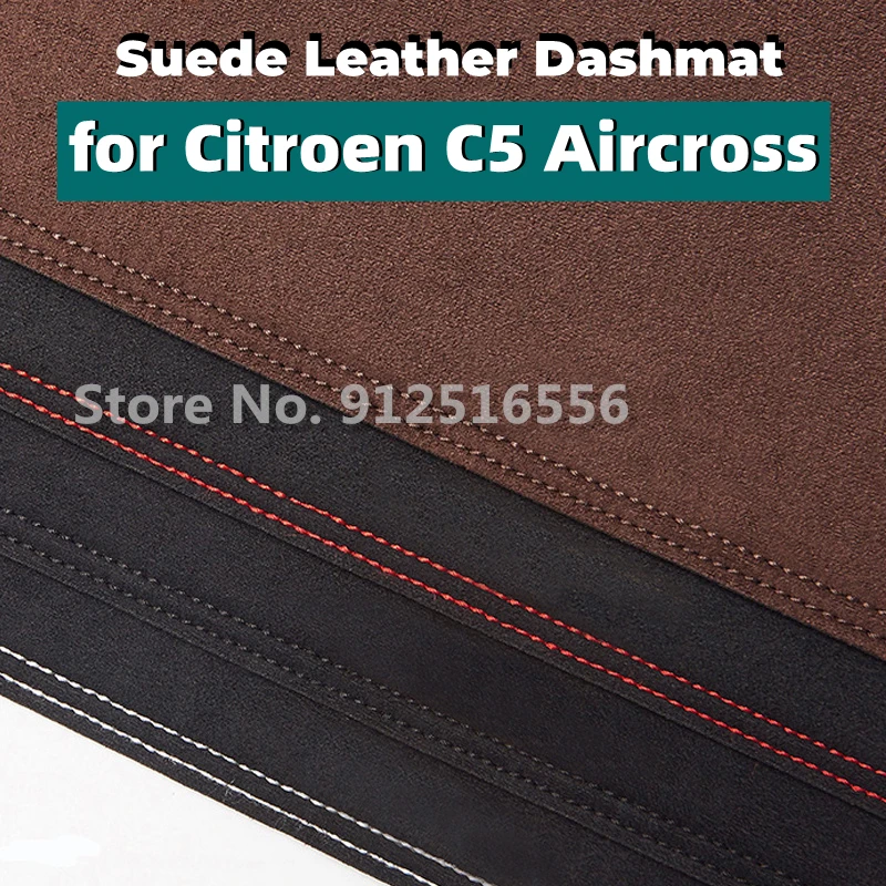 

Car Suede Leather Dashmat Dash Mats Pad Dashboard Covers Sun Shade Carpet for Citroen C5 Aircross 2017 2918 2019 2020 2021