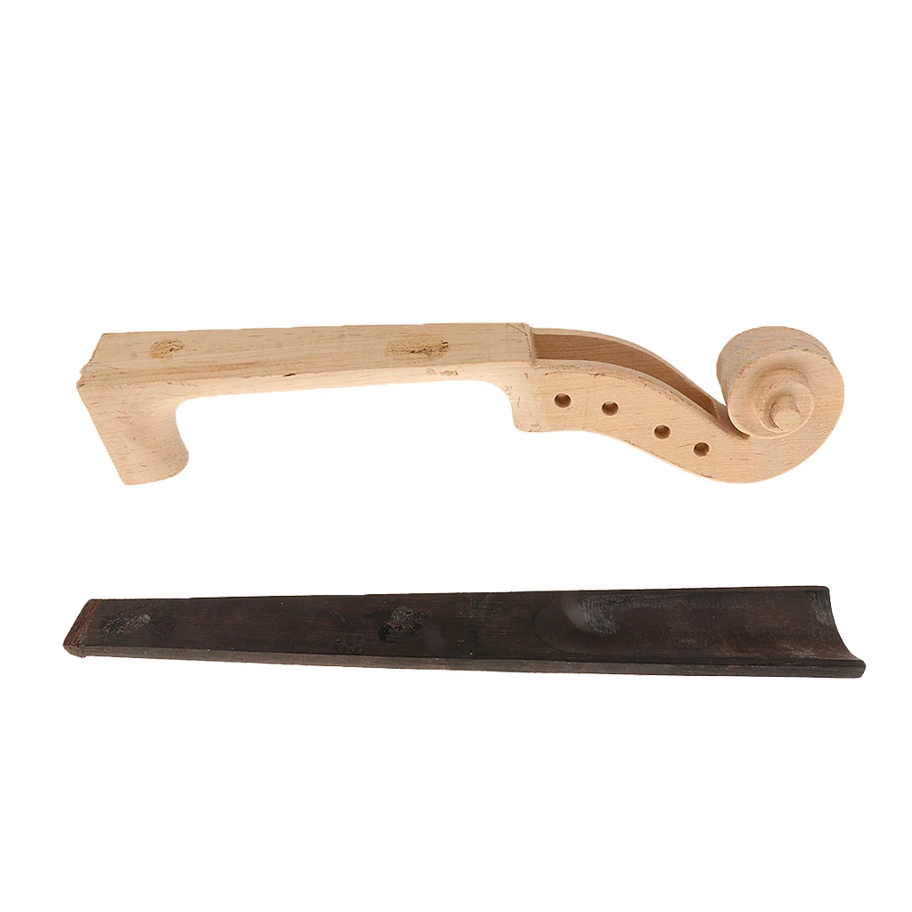 

Peg Hole Maple Neck Scroll + Ebony Fingerboard for 4/4 Violin Accessories