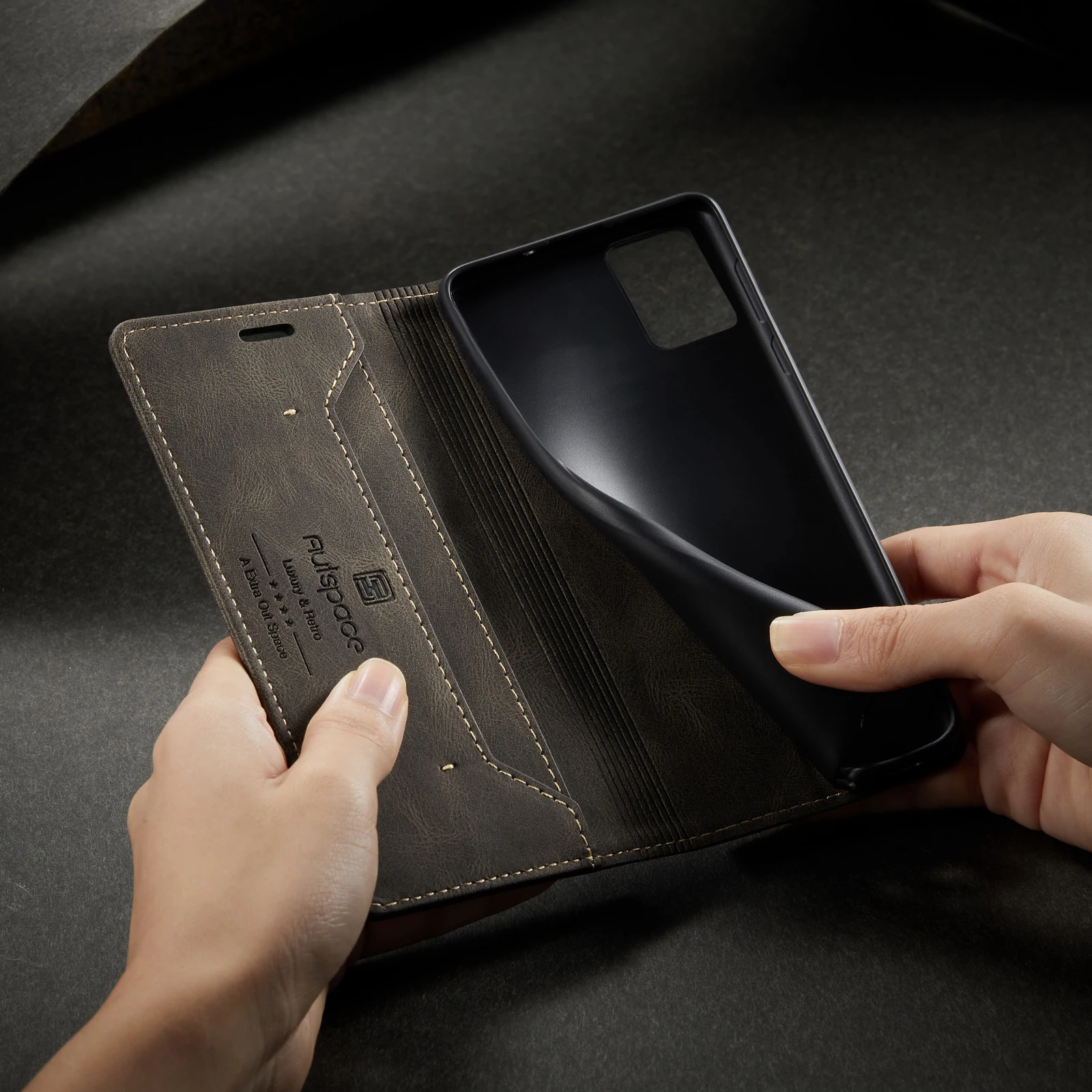 

Strong Magnetic Flip Wallet Phone Case For Samsung Galaxy A51 A71 4G Luxury Matte Leather Cover With RFID Blocking Material