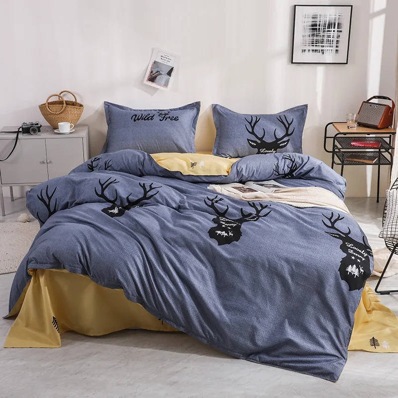 Набор постельных принадлежностей с рождественским оленем в скандинавском стиле